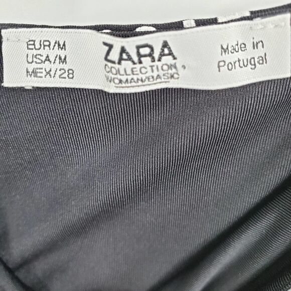 ZARA women's M black with alphabet onesie bodysuit - Picture 3 of 3